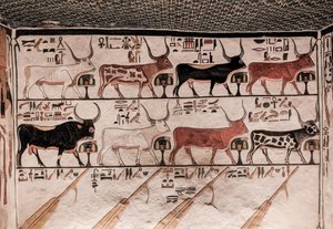 Tumba de Nefertari (pintura de parede) de Egyptian 19th Dynasty