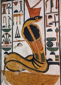 Túmulo de Nefertari / deusa egípcia Wadjet (pintura mural) de Egyptian 19th Dynasty