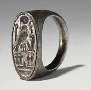 Anel pertencente a Ramesses IV (1153-1147 aC) Novo Reino (prata)