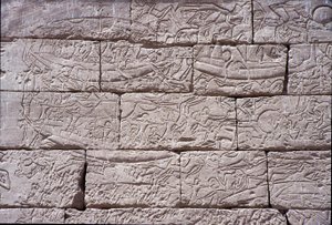 Povo do Mar, Batalha Naval de Ramsés III, Medinet Habu, 1195-64 aC, pedra