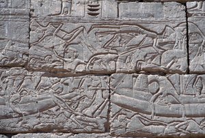Povo do Mar, Batalha Naval de Ramsés III, Medinet Habu, 1195-64 aC, pedra