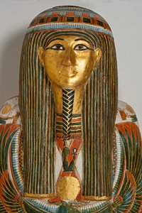 Equipamento funerário. Caixão do sacerdote chefe de Karnak, Nekht-ef-Mut, 924-889 a.C. (madeira pintada) de Egyptian 22nd Dynasty