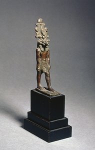 Figura de Harsaphes, uma divindade de cabeça de carneiro, Período tardio, c.600 a.C. (bronze) de Egyptian 26th Dynasty