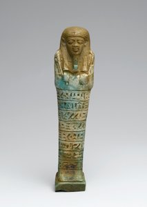 Shabti de Psamtek, possivelmente de Giza, Late Kingdom (faiança)