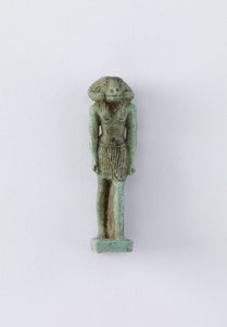 Figura permanente da divindade Khnum, período Saite, 664-525 aC (faiança)