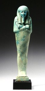 Figura Ushabti para Nakht-Hor-em-heb-mes-em-khereden, Late Dynastic Period, c.600 BC (faience) (ver também 241440) de Egyptian 26th Dynasty
