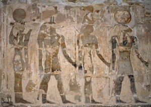 Quadros de parede, Templo de Ain El Meftla, Bahariya Oasis, Giza, Egipto, 26ª Dinastia (663-525 AC)