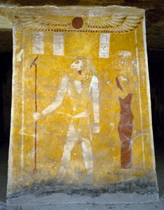 Pinturas murais do Túmulo de Pa Nentwy, Bahariya Oasis, Gizé, Egipto. Civilização Egípcia, 26ª Dinastia, 663-525 AC. de Egyptian 26th Dynasty