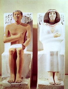 Rahotep e sua esposa, Nofret, c.2620 aC (calcário pintado)