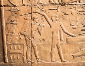 Cenas de trabalho agrícola, detalhe de Egyptian 4th Dynasty