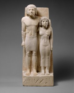 Os conhecidos reais Memi e Sabu, c.2575-2465 aC. (calcário e tinta)