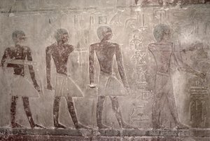 Artesãos da parede sul da Capela Mastaba de Ti, Reino Antigo (pintura de parede)