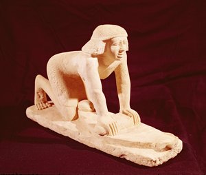 Modelo de um empregado moendo grãos, Old Kingdom, de Saqqara