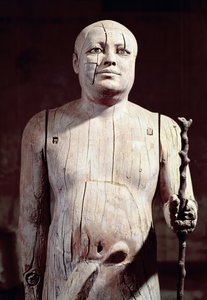 Estátua, de, ka-aper, conhecido, como, sheikh el-Beled, de, seu, mastaba, túmulo, em, norte, saqqara, reino velho, (sycamore)