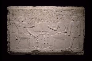 Fragmento de parede da tumba de Thenti, 2524-2400 aC de Egyptian 5th Dynasty