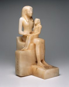 Pepy II e Sua Mãe Rainha Meryreankhnes, possivelmente de Saqqara, Old Kingdom (calcita)