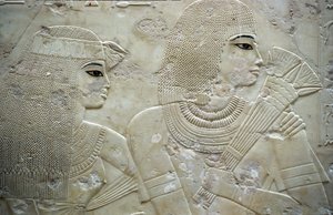 Antigo Egito, Pintura/Escultura, Ramose e a sua mulher, Governador de Tebas, Vale dos Nobres, Túmulo de Ramose de Egyptian Egyptian