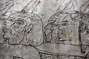 Antigo Egipto, Pintura mural, Cativos asiáticos, Estilo Amarna, Túmulo de Ramose, Vale dos Nobres, Tebas de Egyptian Egyptian