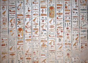 Hieróglifo mural, Vale dos Reis, Luxor de Egyptian Egyptian