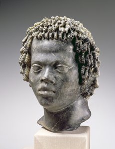 Cabeça de um homem negro, final do século II aC (mármore) de Egyptian Ptolemaic Period