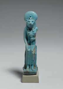 Figura sentada de Sekhmet, 305-30 aC (faiança vidrada) de Egyptian Ptolemaic Period