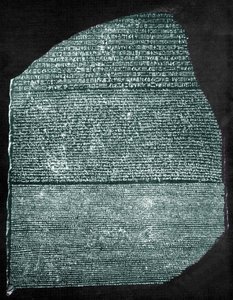 A Pedra de Roseta (granodiorito) de Egyptian Ptolemaic Period