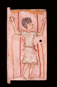 Boy Juggling, porta de um armário (madeira pintada) de Egyptian School