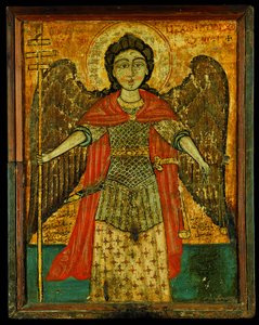 Ícone do Arcanjo Miguel (tempera de ovo no painel)