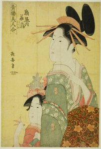 Hanaogi do Ogiya, da série "Belezas dos Bairros do Prazer (Seiro bijin awase)" de Eishōsai Chōki
