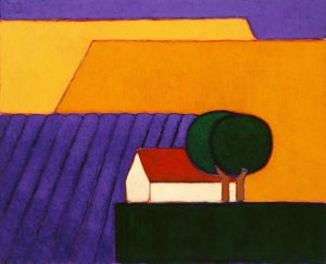Lavender Field, Provence, 2004 (acrílico sobre papel)