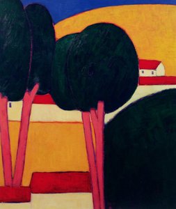 Fazenda provençal, 1997 (acrílico sobre papel)
