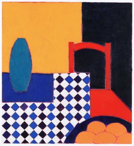 Ainda vida com cadeira vermelha, 2002 (acrílico no papel)