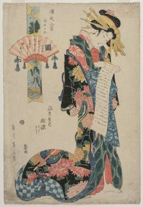 A cortesã Aizome do Ebiya Da série Oito Visões do Conto de Genji, c. final de 1800.