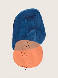 Formas abstratas em azul e laranja de Ejaaz Haniff