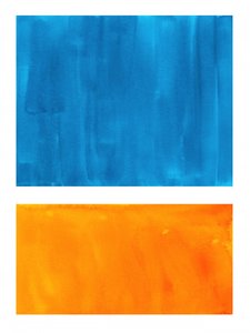 Bloco de cores azul e laranja de Ejaaz Haniff