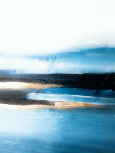 Abstrato Azul Dourado de Ejaaz Haniff