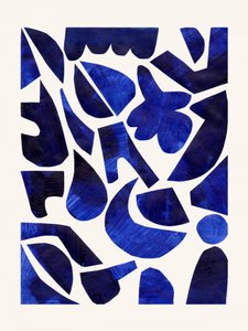Formas abstratas em índigo de Ejaaz Haniff