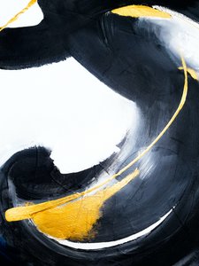 Abstrato moderno com redemoinhos dourados de Ejaaz Haniff