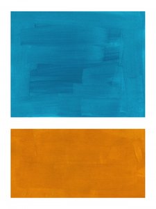 Azul-petróleo e Laranja - Abstrato de Ejaaz Haniff