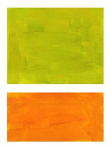 Blocos verdes e laranja vibrantes de Ejaaz Haniff