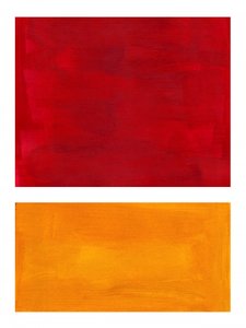 Texturas em tons vibrantes de vermelho e laranja de Ejaaz Haniff