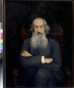 Retrato do historiador Constantin Bestushev Rizumin (Bestushev-Rizumin) (1829-1897) - Pintura de Ekaterina Sergeevna Zarudnaya Kavos (1862-1918), óleo sobre tela (101x79 cm) de Ekaterina Sergeevna Zarudnaya Kavos