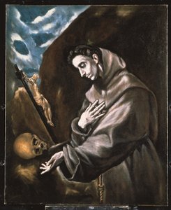 São Francisco de pé, em meditação (óleo sobre tela) de El (1541-1614) Greco