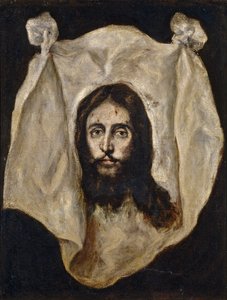 "The Holy Mandylion or The Vernicle" Pintura de Domenikos Theotokopoulos, conhecida como El Greco (1541-1614) 1586-1595 - Óleo sobre tela Dim 71x54 cm Museo del Prado, Madrid de El Greco