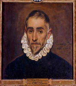 Retrato de um Cavalheiro Pintura de Domenikos Theotokopoulos dit El Greco (1541-1614) 1604 Sol. 0,64 x 0,51 m Madrid, Museu do Prado de El Greco