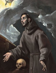 São Francisco recebendo os Estigmas, por El Greco, Dominico (1541-1614). Óleo sobre tela de El Greco