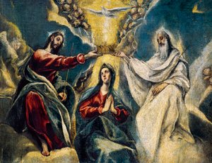 A Coroação da Virgem, detalhe de El Greco