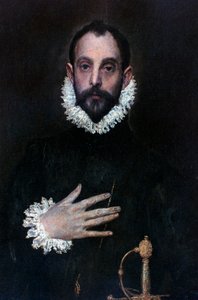 Um nobre com a mão no peito, c1577-1584 de El Greco
