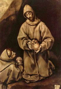 Alemão: São Francisco e o irmão Leão, meditando sobre a morte São Francisco e o irmão Leão meditando sobre a morte de El Greco