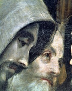 O Enterro do Conde Orgaz, de uma lenda de 1323, detalhe dos franciscanos, 1586-88 óleo sobre tela detalhe de 44.240 de El Greco